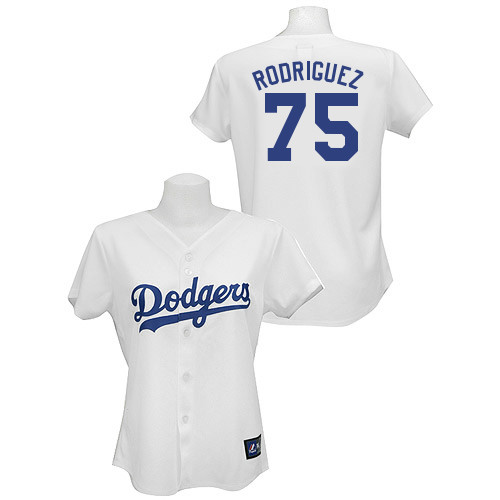 Paco Rodriguez #75 mlb Jersey-L A Dodgers Women's Authentic Home White Baseball Jersey